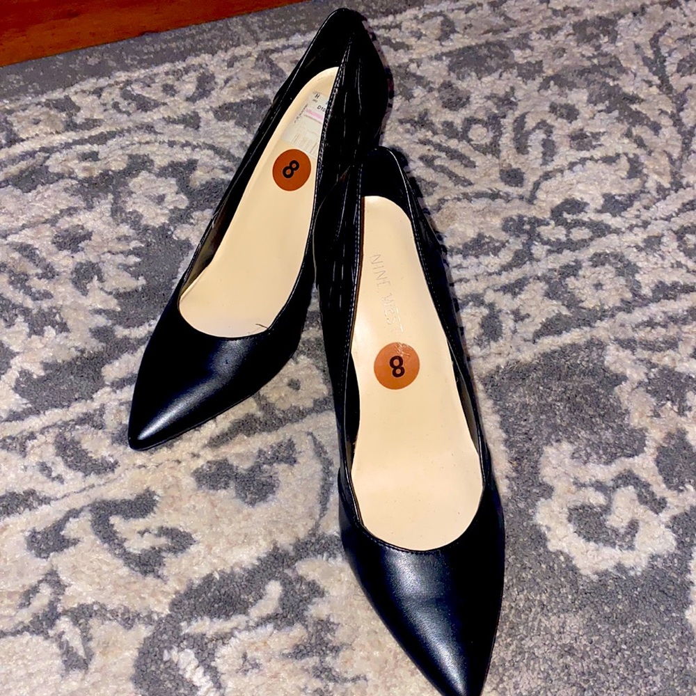 Black Nine West block heels